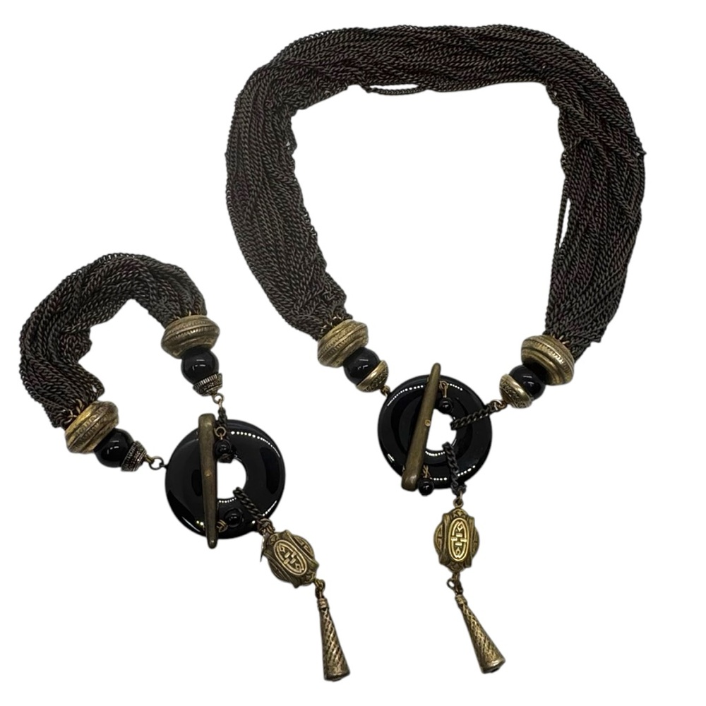 Vintage Heidi Daus Jim Walters Chain Necklace and Bracelet
